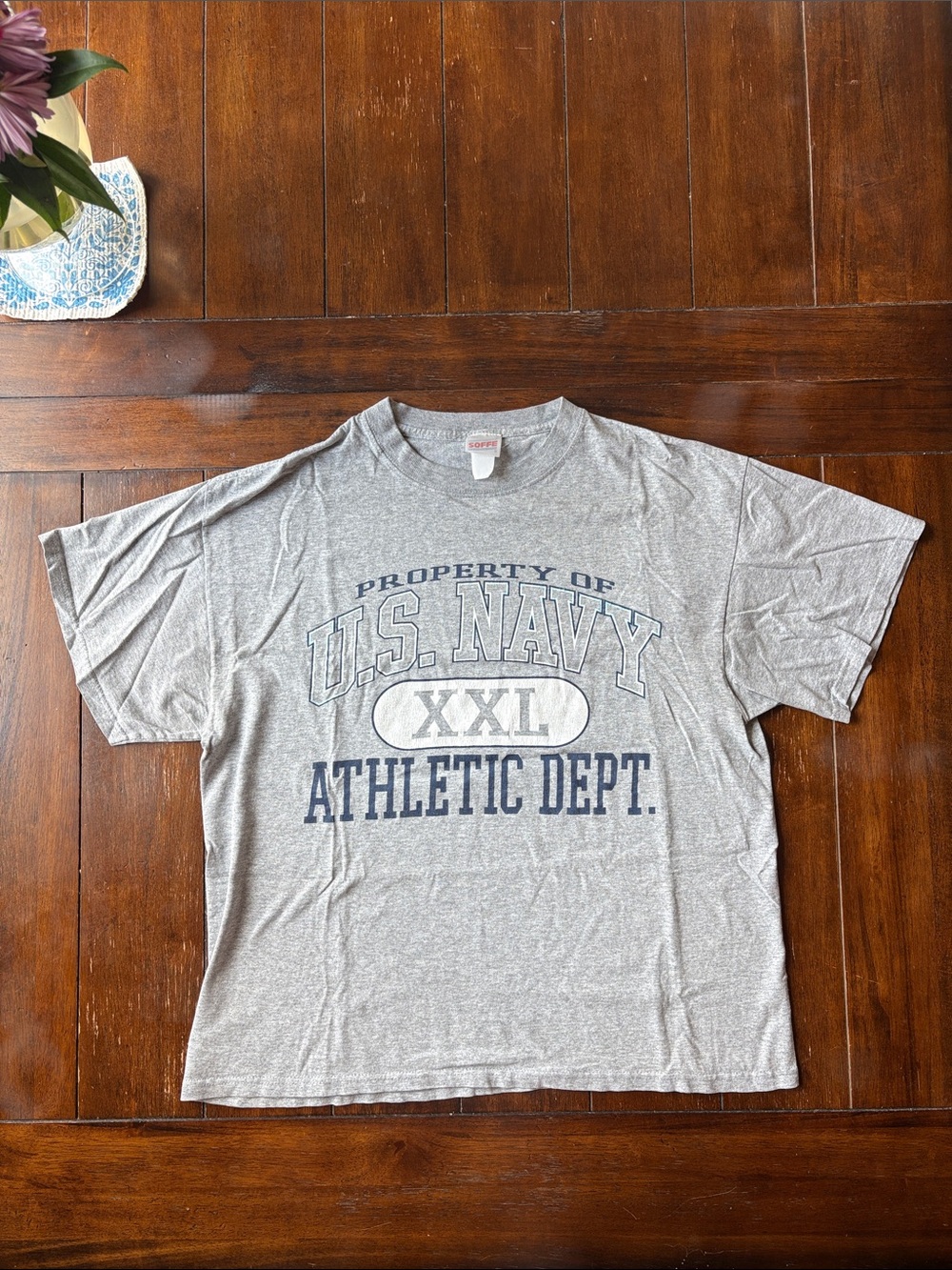 U.S. Navy Athletic Dept. Crewneck Tee - Gray